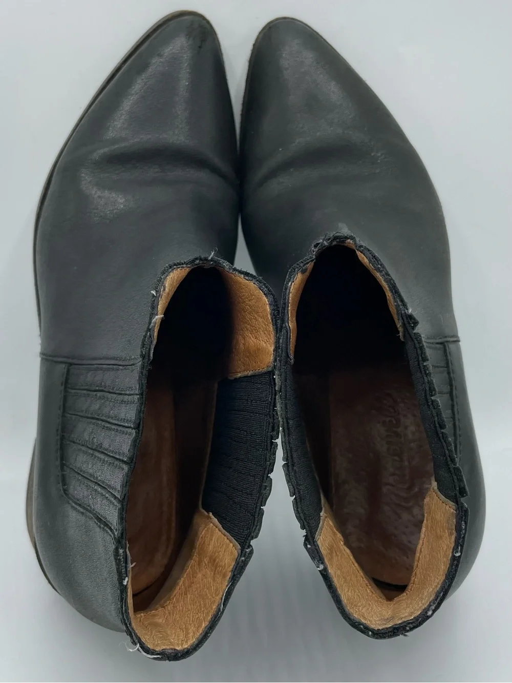Madewell Jonie Black Leather Western Ankle Boots